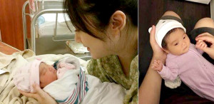 許慧欣抱著寶寶(左)、漂亮的長髮女娃(右)p1078-a8-14