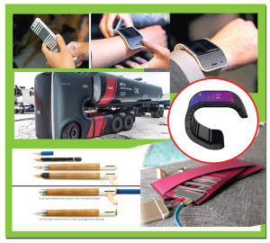可彎曲的手機、未來拉貨用的概念卡車、機身可以自由彎曲的手機、鉛筆+削鉛筆機+擦布融合為一的鉛筆、行動電源如信用卡般輕薄p1117-a1-01