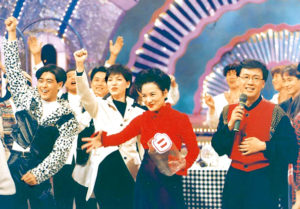 黃義雄早期就製作直播節目《小燕有約》，左起為林志穎、蔡琴、 張小燕、李茂山。p1126-a8-05