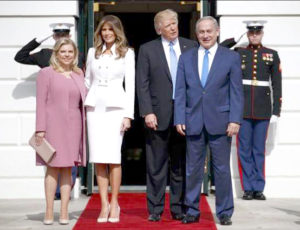 川普伉儷在白宮接待以色列總理尼坦雅胡夫婦p1149-a1-03A