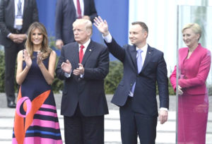 美國總統川普和第一夫人與波蘭總統杜達和夫人 p1169-a4-02