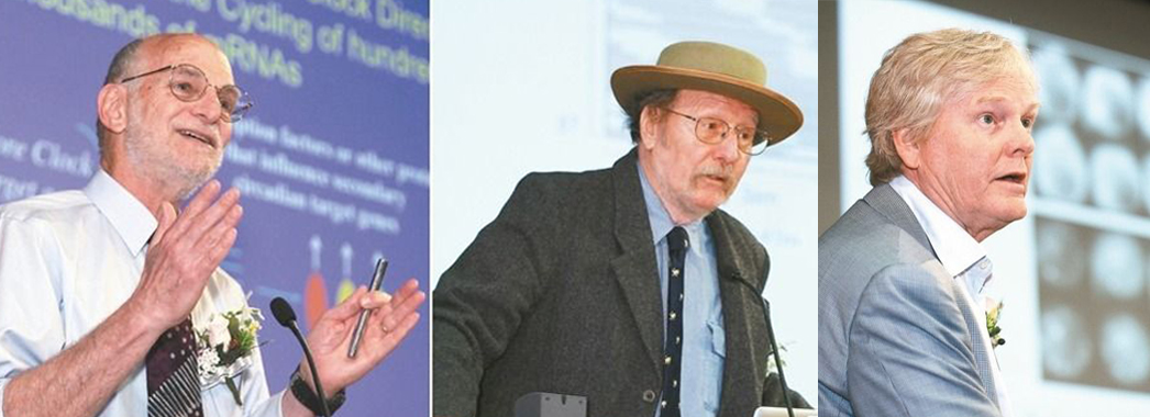 美國學者羅斯巴許（左起）、霍爾與楊恩同獲今年諾貝爾醫學獎。
