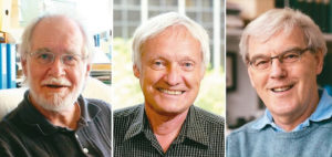 2017年諾貝爾化學獎由三人共同摘下桂冠，從左至右為瑞士科學家杜巴謝、美國科學家法蘭克、英國科學家韓德森。