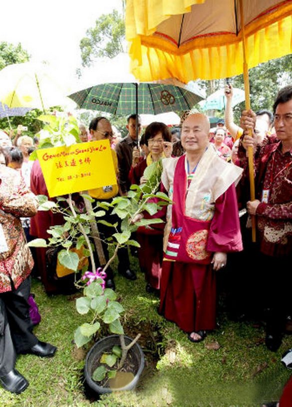 012年聖尊蓮生活佛印尼弘法在占碑種下菩提樹